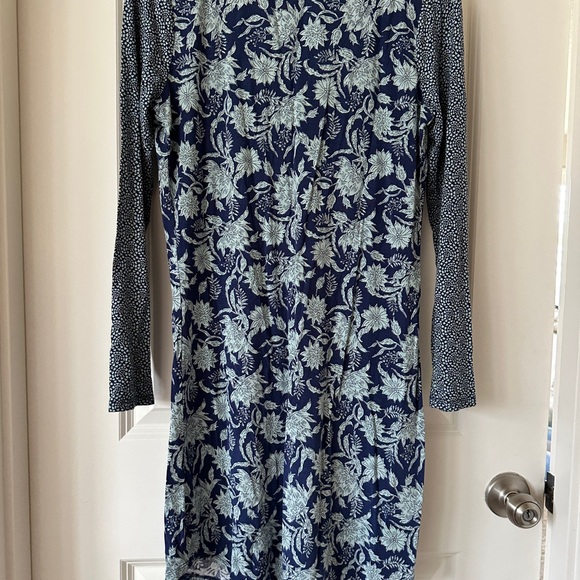 Floral Blue Long Sleeve Nightgown (or Dress) - Picture 3 of 6